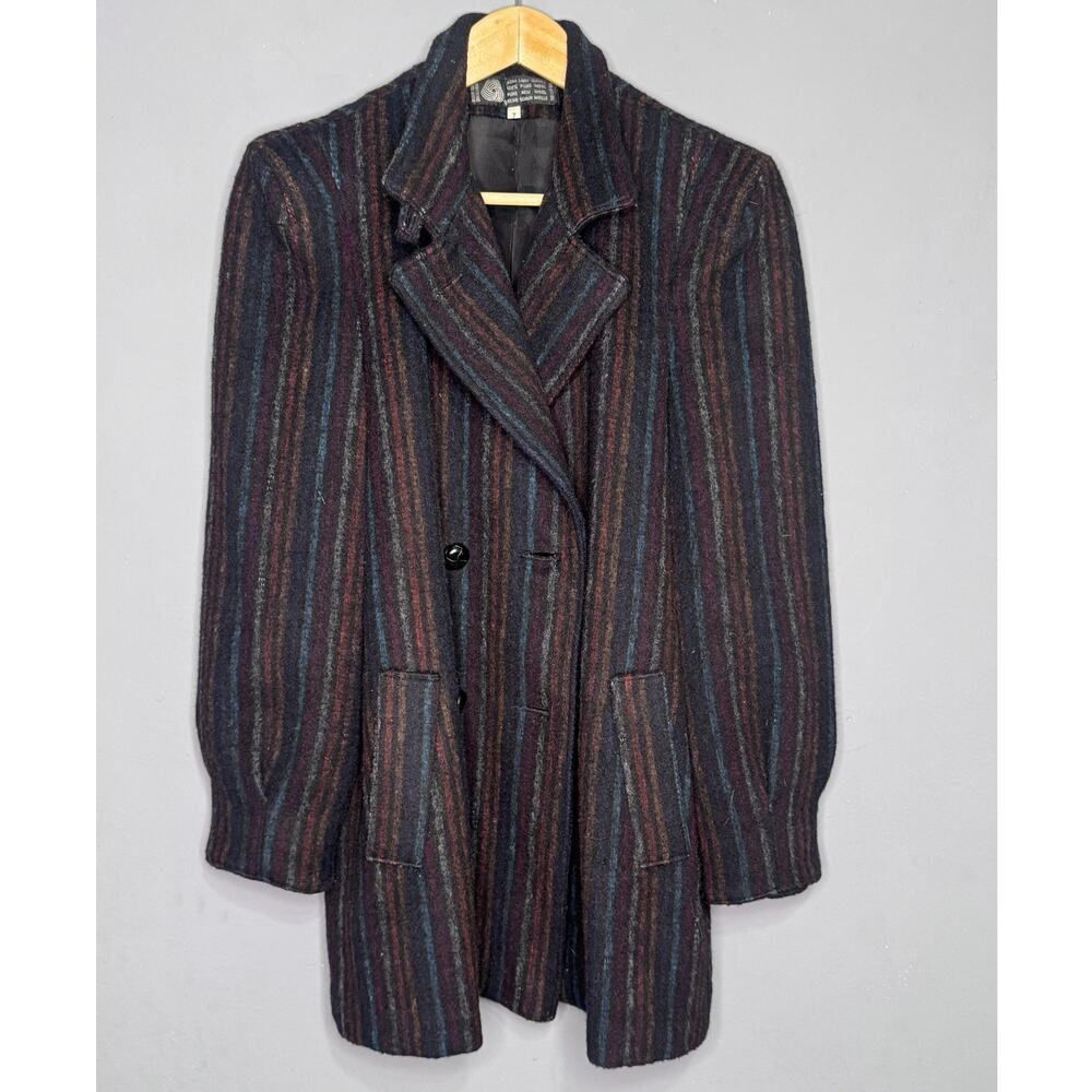80S 100% Wool Double breasted Retro Blazer Size: 7 - Picture 2 of 4